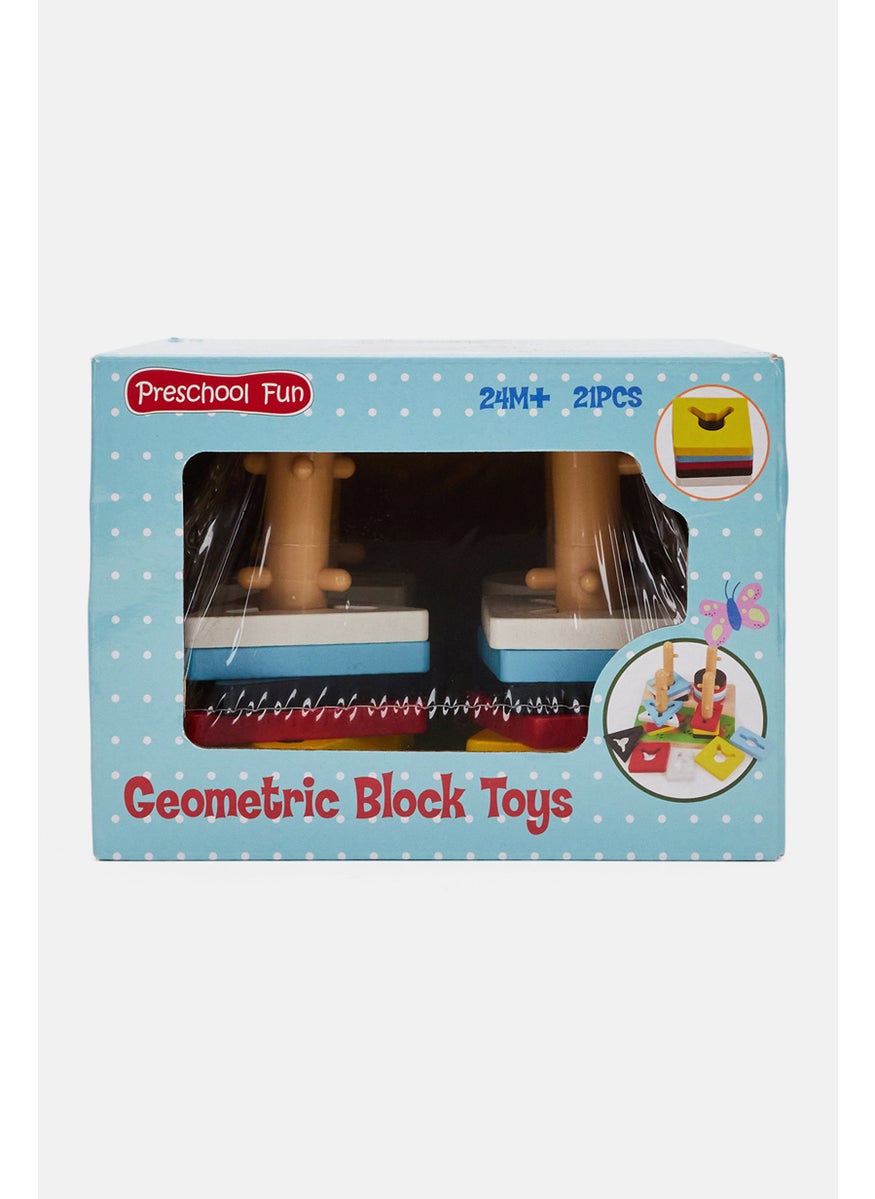 Geometric Block Toys, Beige Combo