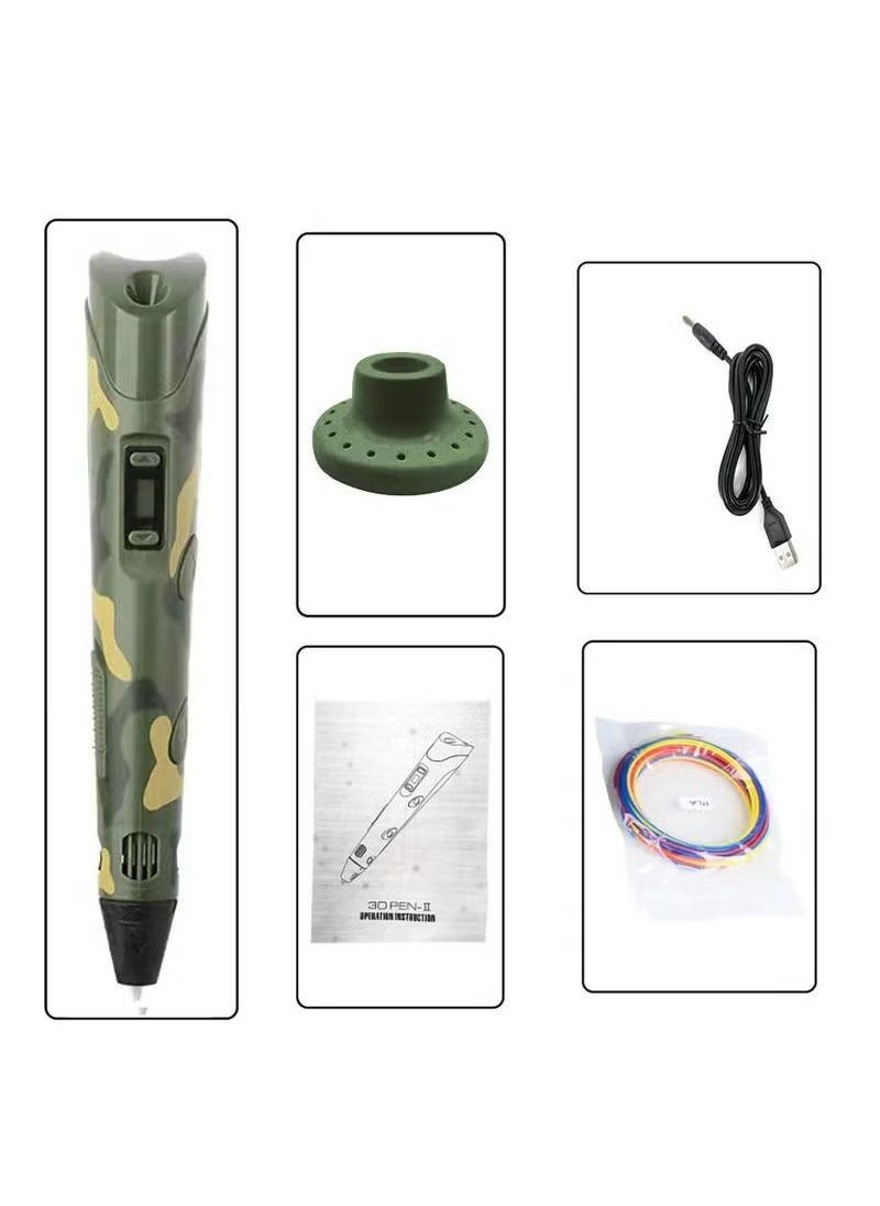 3D Printing Pen With Adjustable Speed And Temperature (USB Plug) Green