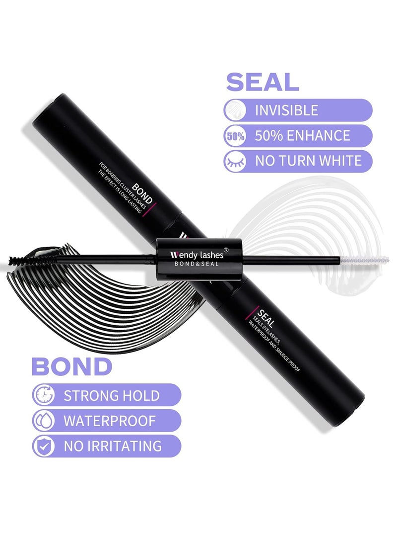 Cluster Lash Bond and Seal, Lash Cluster Glue for Individual Eyelash Extensions Strong Hold Individual Lash Glue Individual Eyelashes Glue Mascara for Personal Makeup Use at Home(5ml)