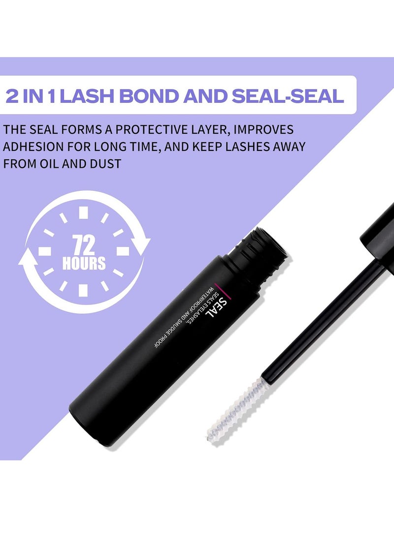 Cluster Lash Bond and Seal, Lash Cluster Glue for Individual Eyelash Extensions Strong Hold Individual Lash Glue Individual Eyelashes Glue Mascara for Personal Makeup Use at Home(5ml)