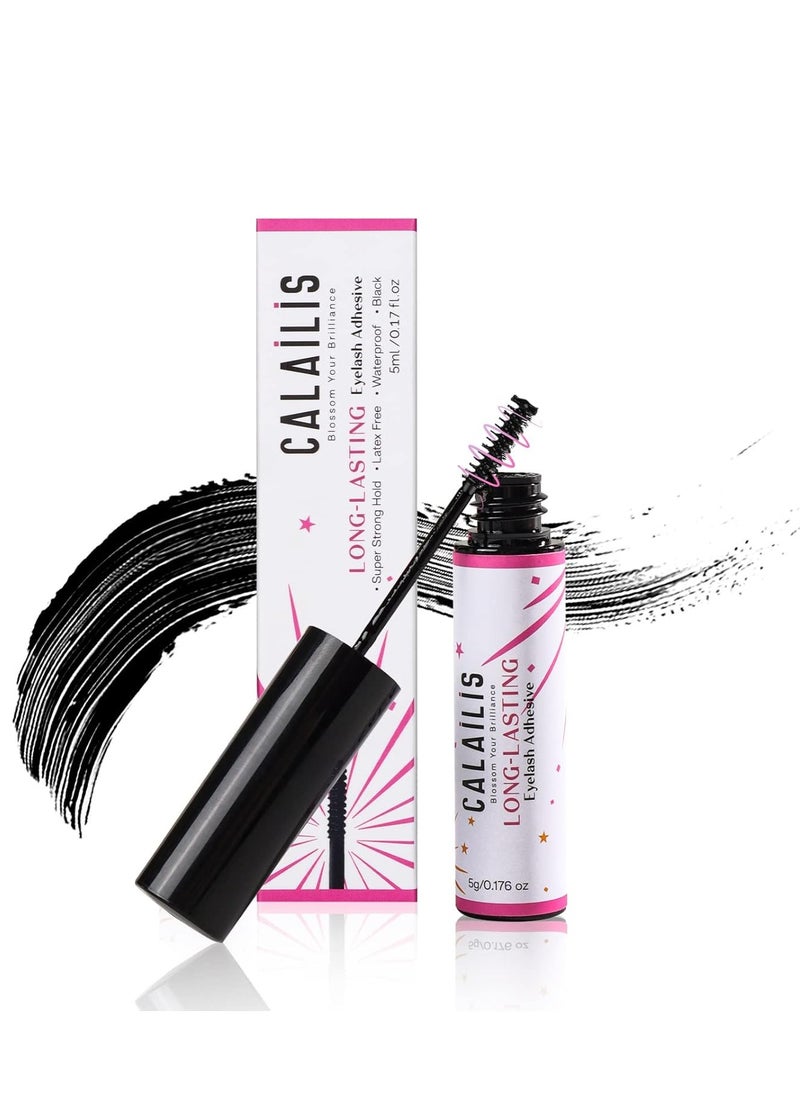 CALAILIS Lash Glue, Cluster Lash Glue for DIY Lash Extensions Super Strong Hold 48 Hours Long Lasting Lash Extension Glue for Lash Cluster Waterproof Non-Irritating Fast Drying Lash Glue