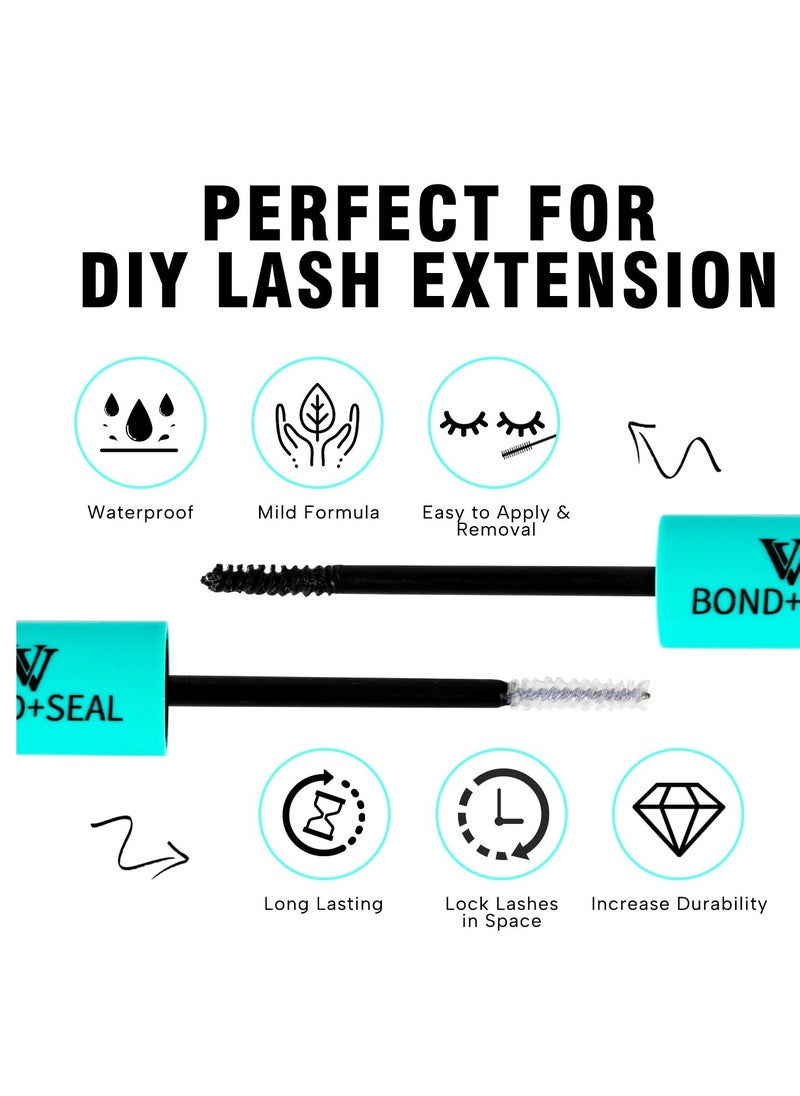 VAVALASH Bond and Seal Lash Clusters Glue 2 in 1 Long Lasting Cluster Lash Glue for Eyelash Extensions Waterproof Adhesive and Sealant DIY Lash Extension Glue