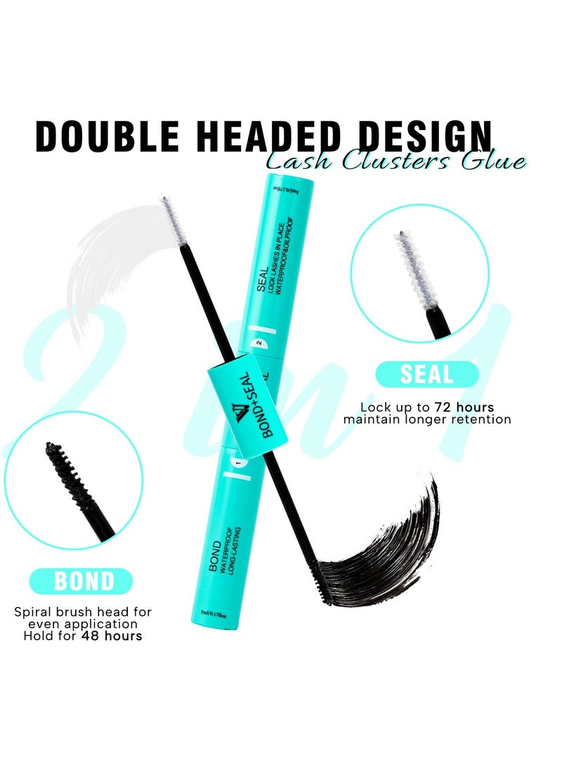 VAVALASH Bond and Seal Lash Clusters Glue 2 in 1 Long Lasting Cluster Lash Glue for Eyelash Extensions Waterproof Adhesive and Sealant DIY Lash Extension Glue