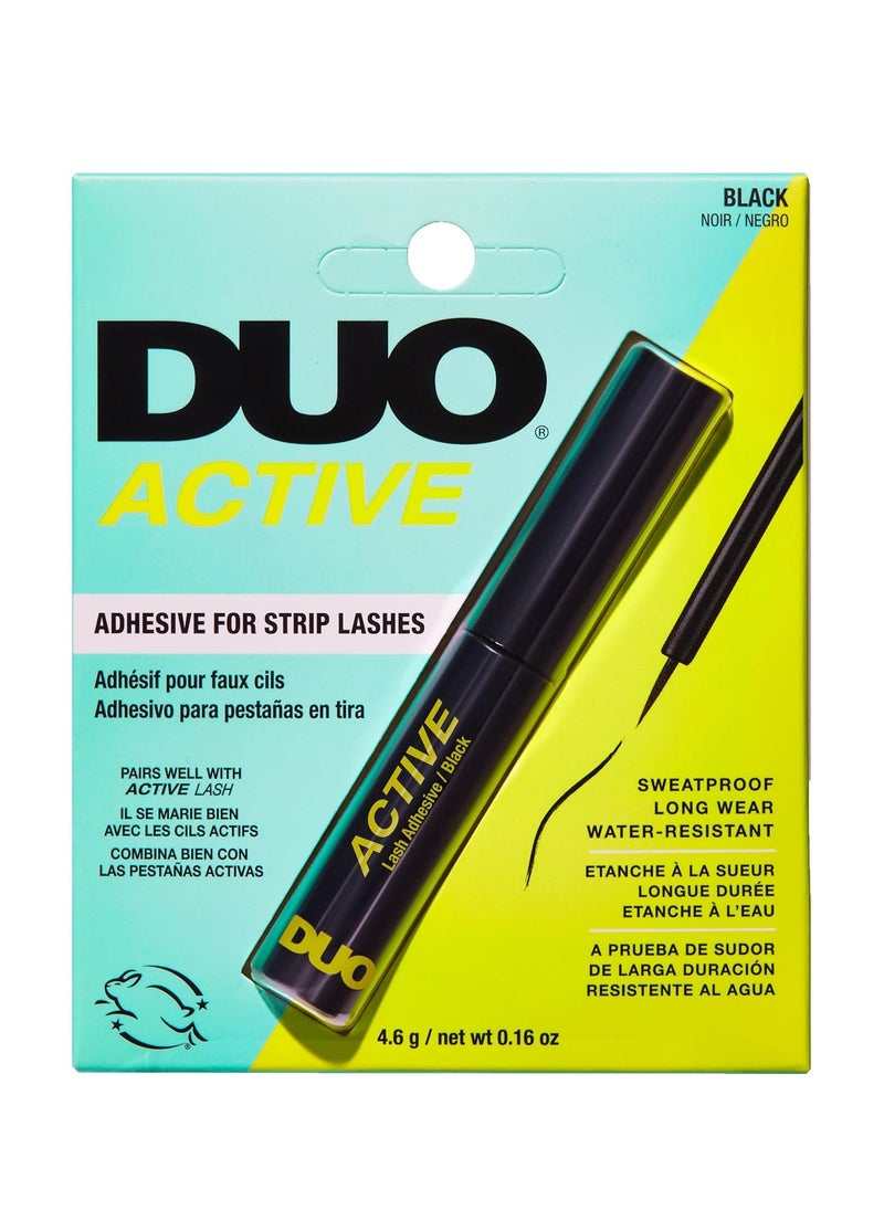 DUO Active Black Lash Adhesive - Strong Hold, Waterproof Lash Glue, Long-Lasting, Quick Drying for Strip Lashes, 0.16 oz