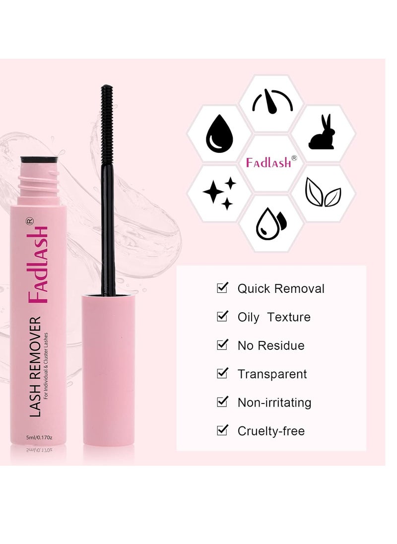 Cluster Lash Glue Remover 5 ML Lash Remover for Cluster Lashes Soothing Oil Lash Glue Remover Mascara Wand Eyelash Extension Remover Self Use at Home