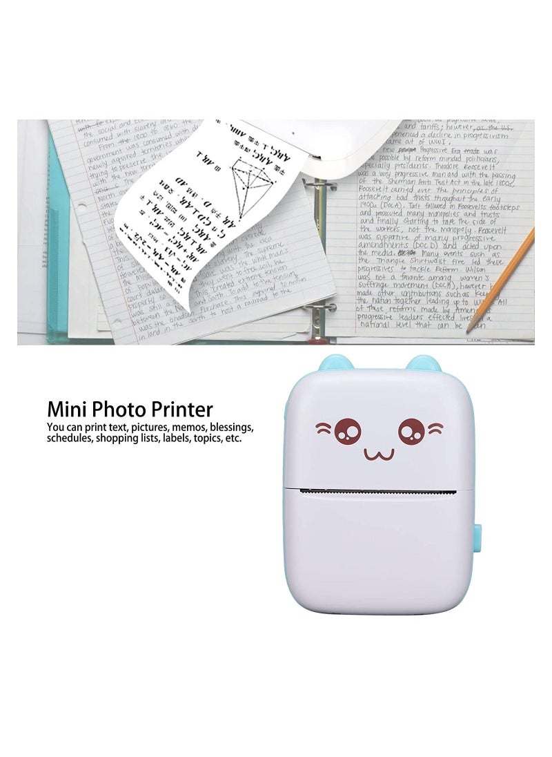 Mini Printer,Portable Pocket Wireless Bluetooth Thermal Printers with 1 Rolls Printing Paper, Inkless Printing Sticker Printer, for Journal, Photos, Notes, Gifts, Compatible with iOS Android