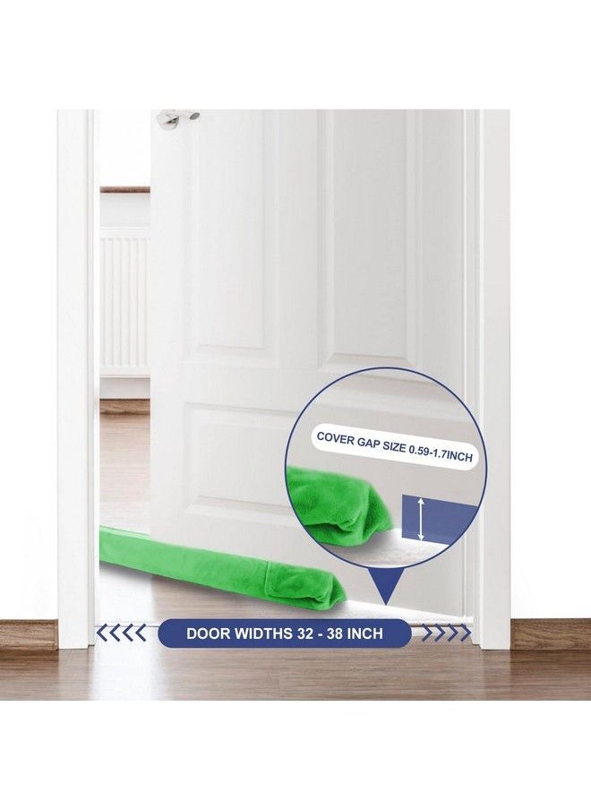 Double Side Draft Stopper Noise Blocker 36 In For Bottom Of Door Green Twin Triangle Door Draft Stopper Seal Gap Machinewashable Air Blocker