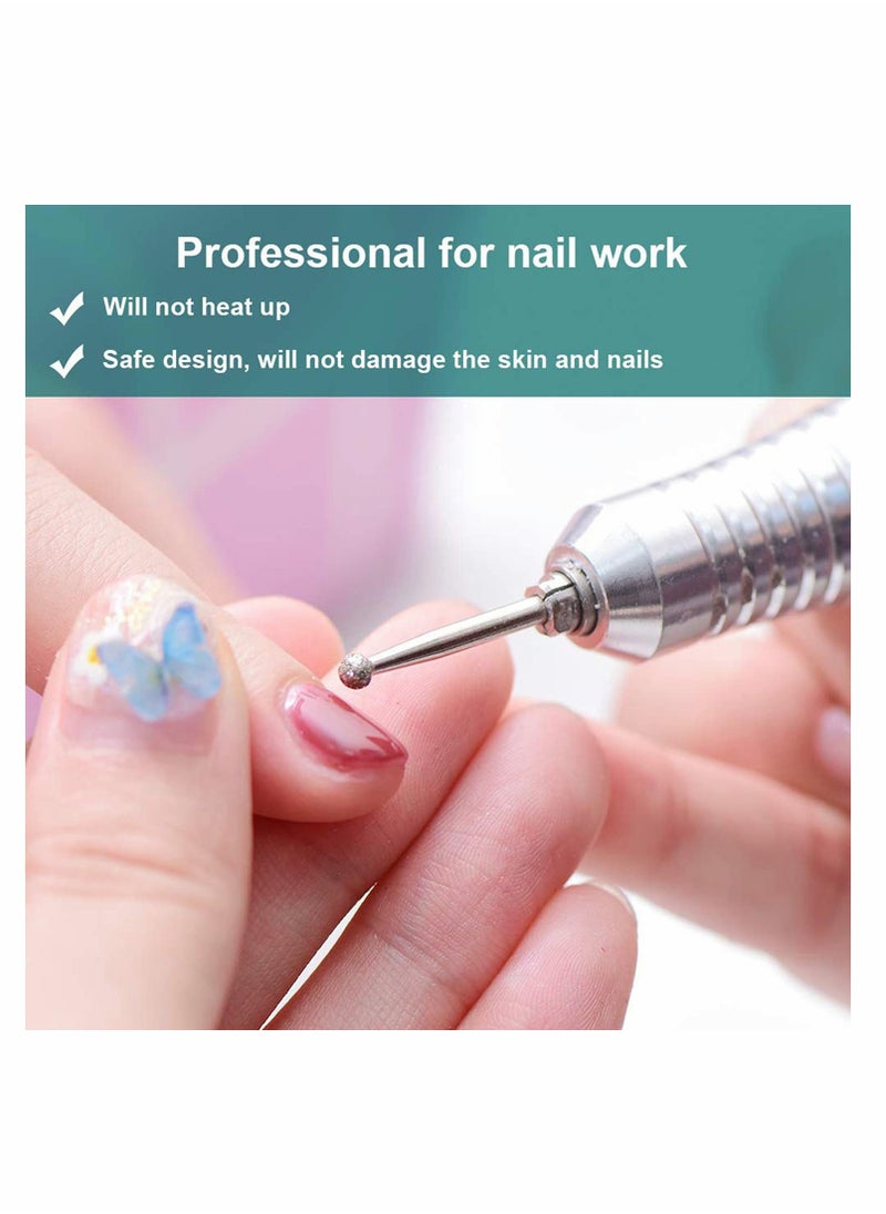 Nail Drill Bits Set, 10 Pcs Ceramic Nail Drill Bits for Acrylic Gel Nails Professional Nail Drill Bits Cuticle Remover Diamond Bits for Nails Manicure Pedicure