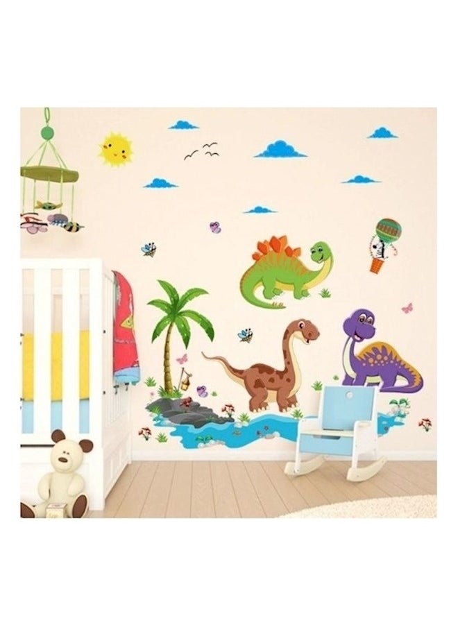 Dinosaur Wall Stickers Dinosaur Nursery Wall Decals Removable Woodland Dinosaur Wall Stickers Tropical Plants Stickers Cartoon Wall Decals Mountain Wall Decals Sticker Multicolour