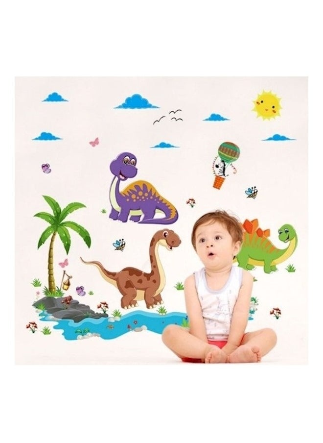 Dinosaur Wall Stickers Dinosaur Nursery Wall Decals Removable Woodland Dinosaur Wall Stickers Tropical Plants Stickers Cartoon Wall Decals Mountain Wall Decals Sticker Multicolour