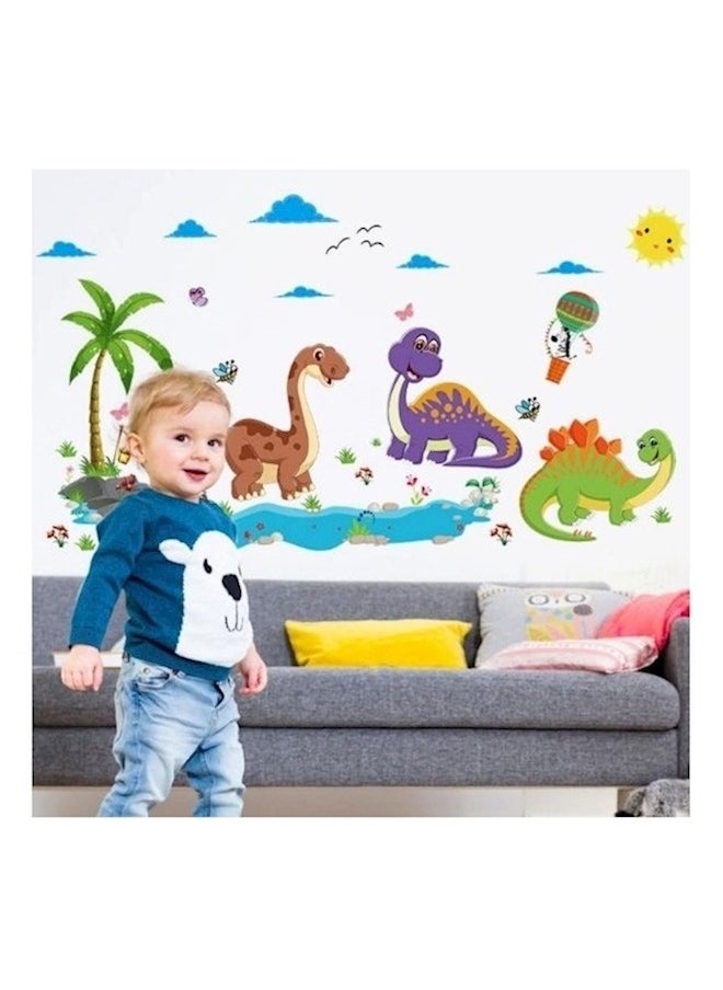 Dinosaur Wall Stickers Dinosaur Nursery Wall Decals Removable Woodland Dinosaur Wall Stickers Tropical Plants Stickers Cartoon Wall Decals Mountain Wall Decals Sticker Multicolour