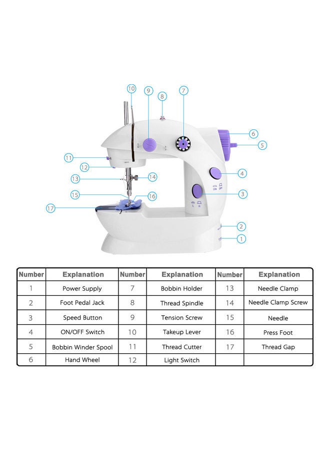 Mini Portable Handheld Sewing Machines Household Multifunctional Clothes Fabrics Electric Sewing Machine white