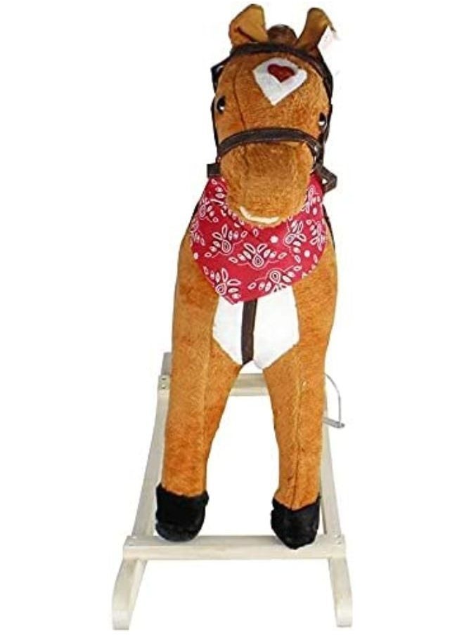 Rocking Rider Plush Stuffed Rocking Horse Toddler Ride On Toy For Kids