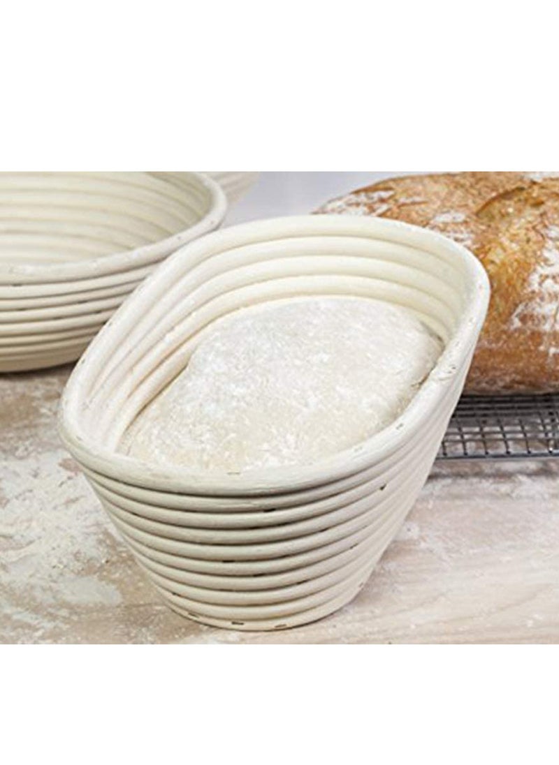 10 x 6 x 4 inch Premium Oval Banneton Basket with Liner   Perfect Brotform Proofing Basket for Making Beautiful Bread For Home  Professional Sourdough Baking