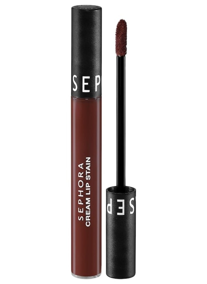 SEPHORA COLLECTION Cream Lip Stain 10HR Liquid Lipstick 123 Brownie - matte dark brown 5ml