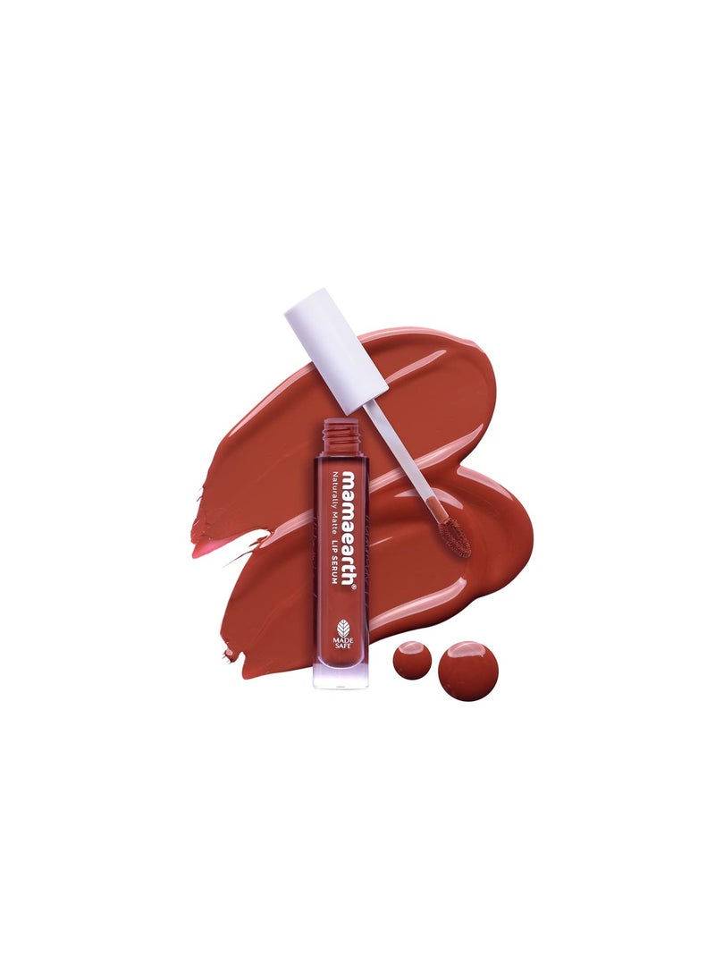 Mamaearth Naturally Matte Lip Serum - Matte Liquid Lipstick with Vitamin C & E For Upto 12 Hour Long Stay - 08 - Chocolate Truffle (Brown) - 3 ml