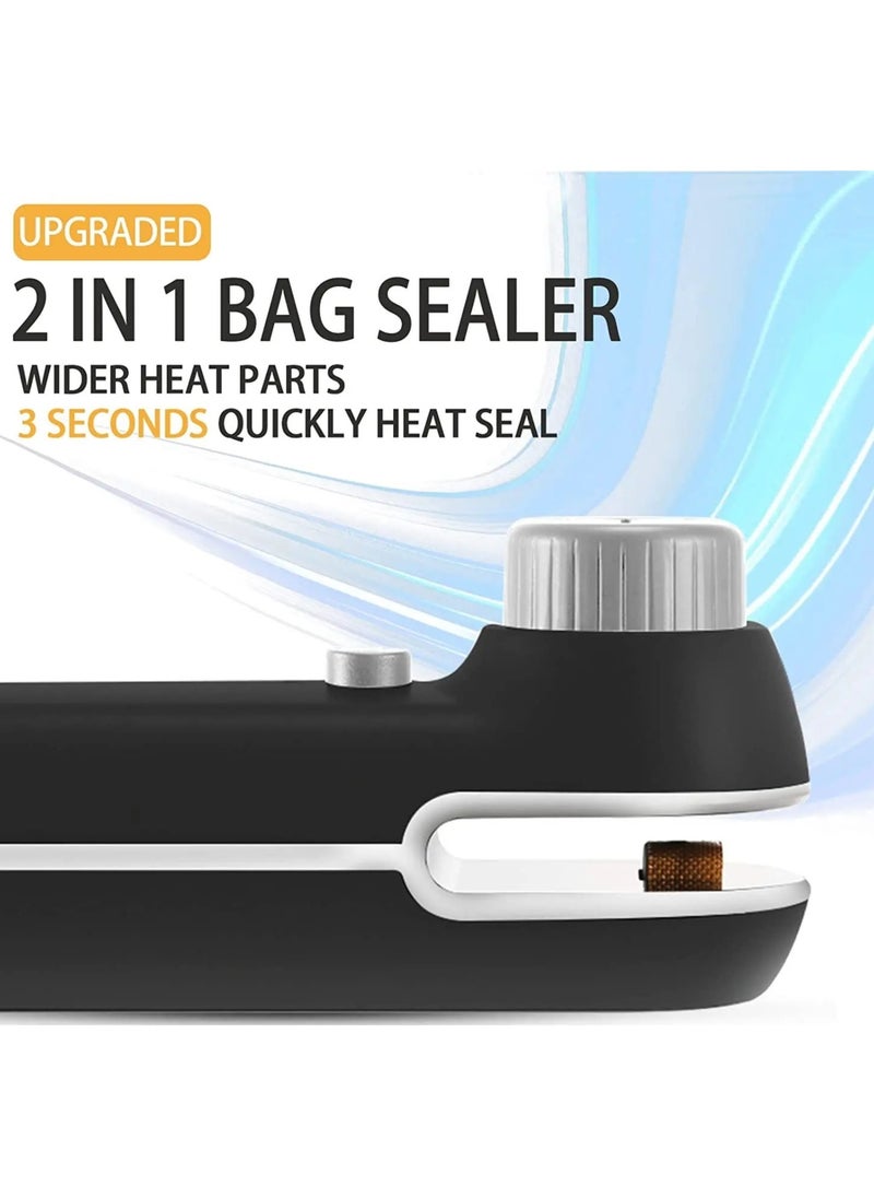 Upgraded Mini Handheld Bag Sealer 2 in 1 Portable Heat Resealer for Quick Sealing of Plastic Bags and Food Storage