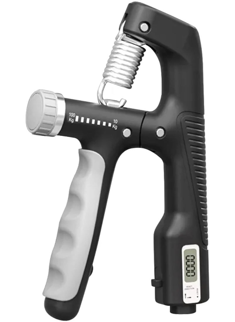 Adjustable Hand Grip Strengthener With Digital Counter, Black