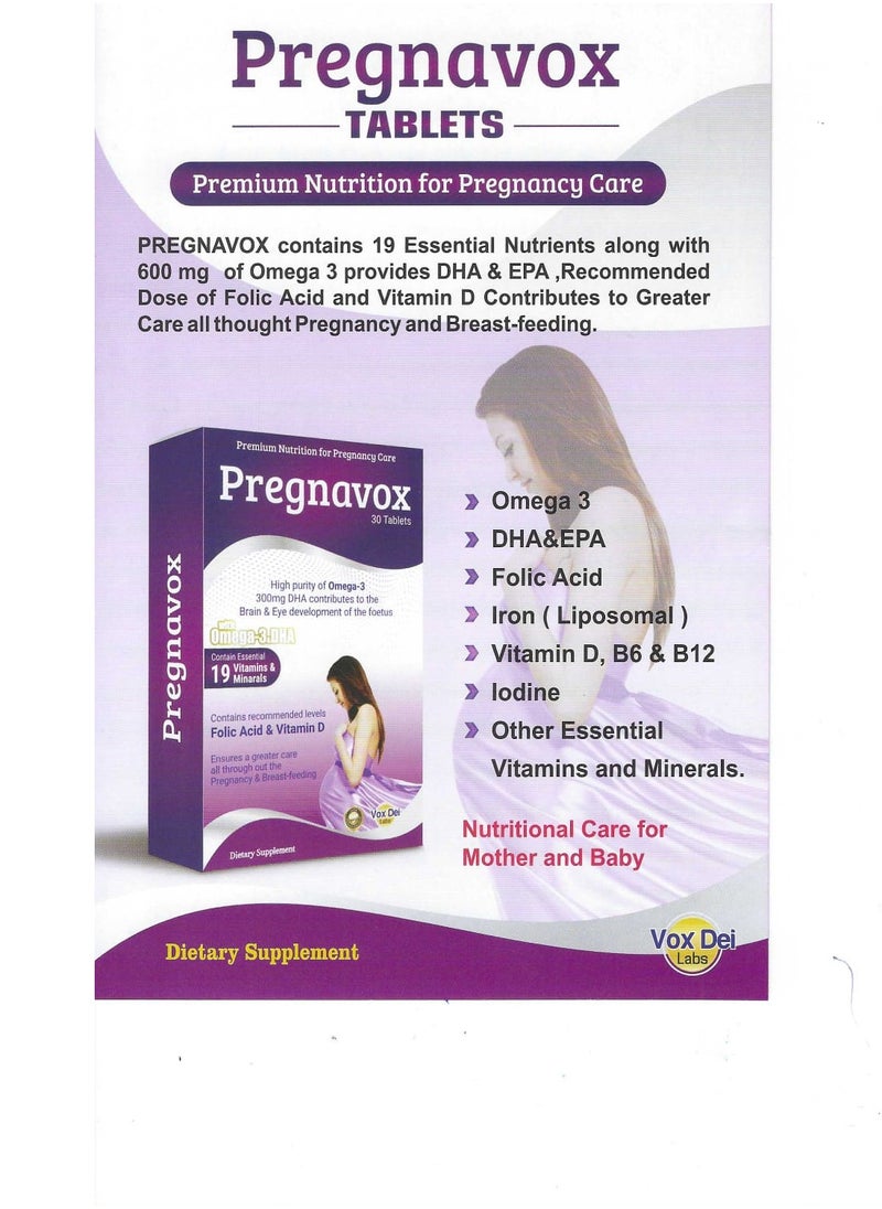 Pregnavox Tablets – Premium Nutrition for Pregnancy and Breastfeeding,30 TABLETS