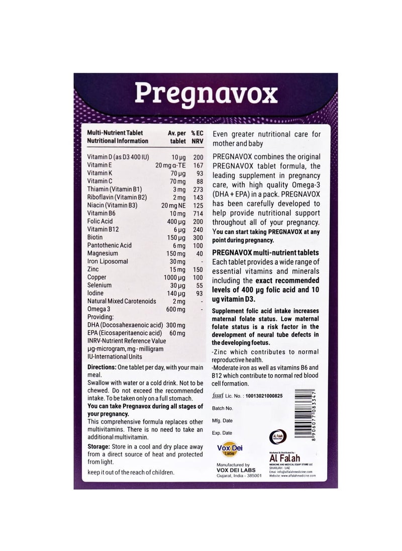 Pregnavox Tablets – Premium Nutrition for Pregnancy and Breastfeeding,30 TABLETS