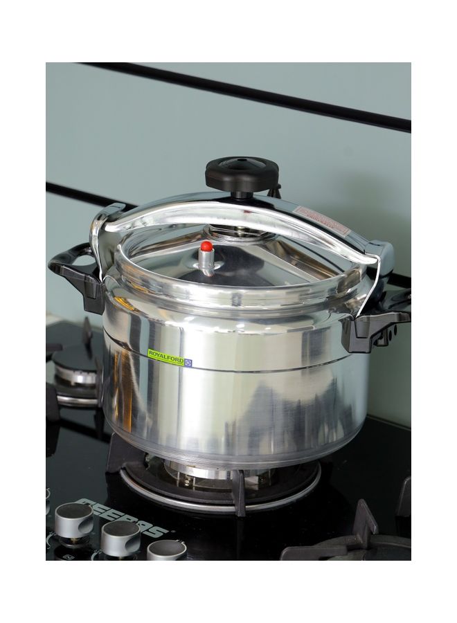 Aluminum Pressure Cooker Equipped with Multi-Safety Device and Unique Pressure Indicator Durable Aluminum Alloy Construction with Firm Handles 5Liters