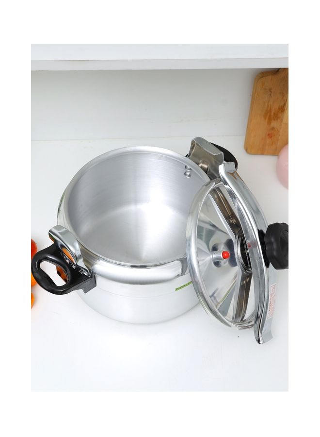 Aluminum Pressure Cooker Equipped with Multi-Safety Device and Unique Pressure Indicator Durable Aluminum Alloy Construction with Firm Handles 5Liters