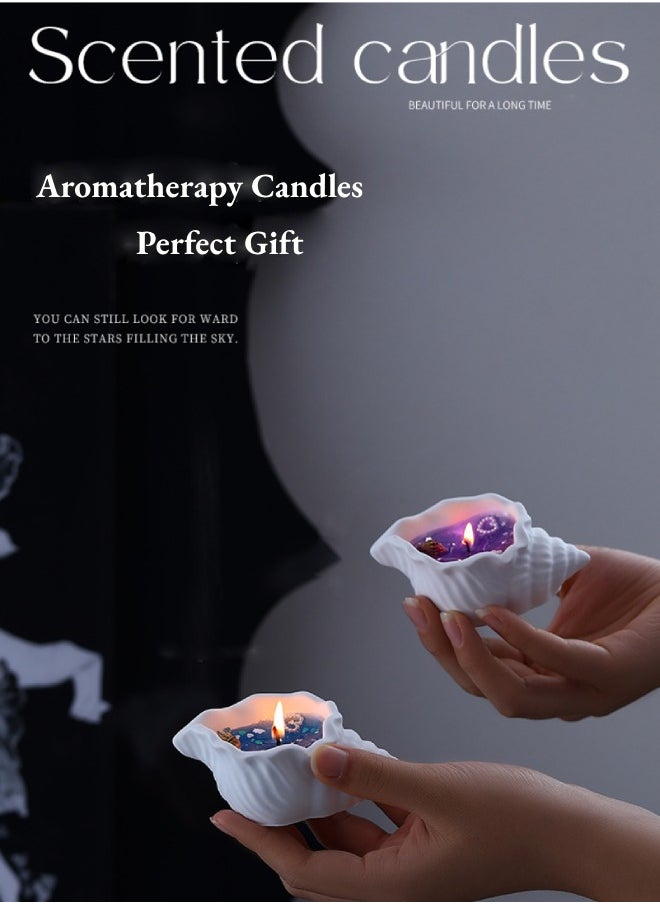 Conch aromatherapy candle gift box atmosphere decoration ornaments holiday gift aromatherapy candle smokeless candle gardenia fragrance blue