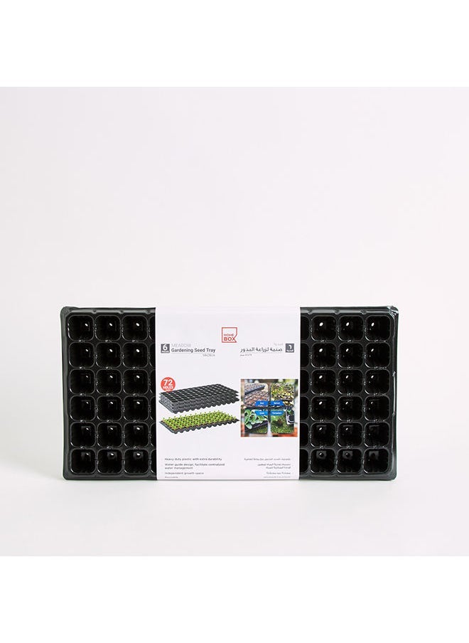 6-Piece Meadow 72 Cell Plant Growing Seed Tray Set 54x28x3.5cm