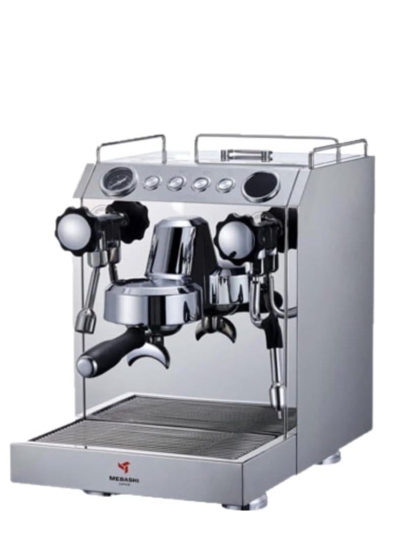 MEBASHI Commercial Dual Boiler Coffee Machine, 2.5L Capacity, 15 Bar Pressure, Stainless Steel (ME-CCM2055)(2700W)