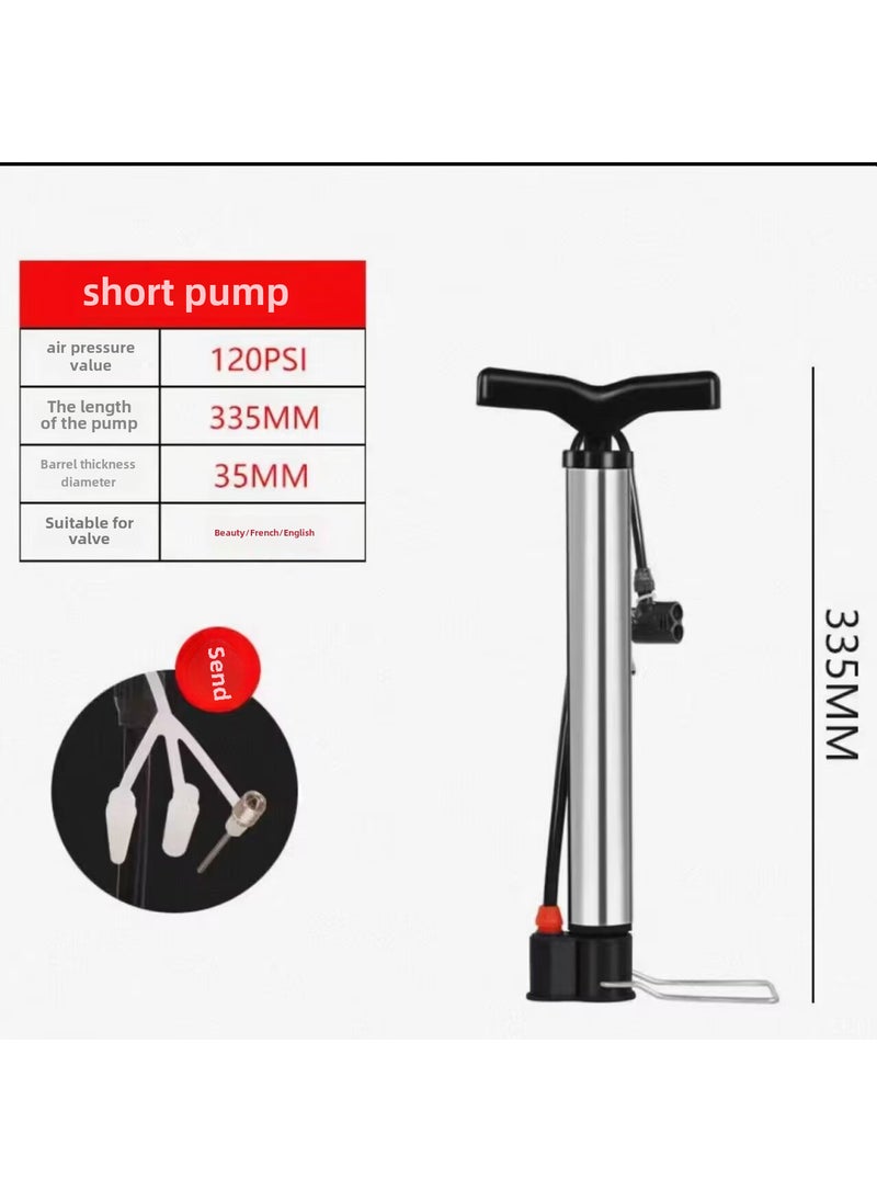 Portable High-Pressure Bike Pump Stainless Steel Portable Mini