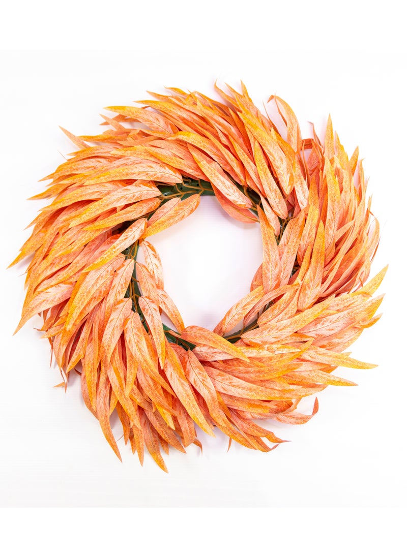 Orka Wreath 30 cm with Rattan Base, Home Décor, Fall Wreath for Front Door, Wreath, Fall Decoration, Outdoor & Indoor, For All Seasons