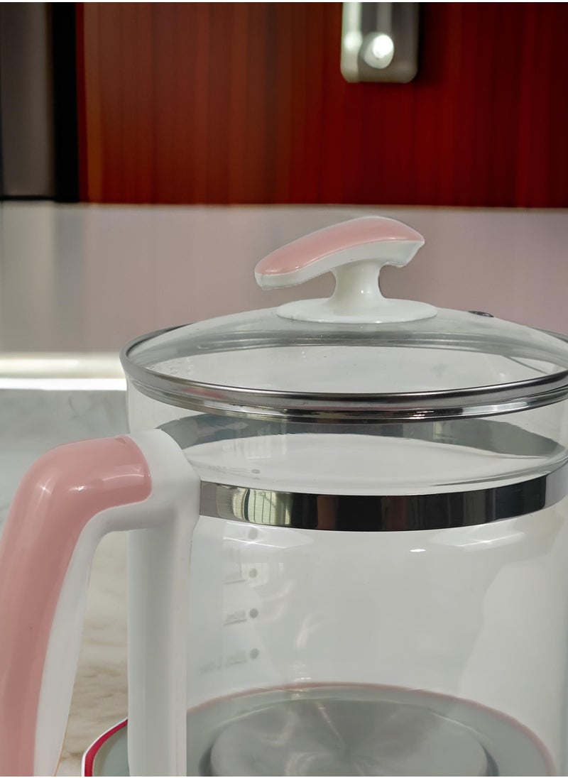HTH Electric Kettle,Electric Tea Kettle Glass Boiler Hot Water Tea Heater with Temperature Control LCD Display,Easy to Clean