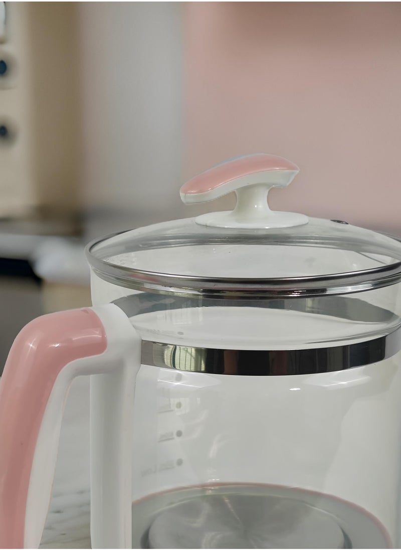 HTH Electric Kettle,Electric Tea Kettle Glass Boiler Hot Water Tea Heater with Temperature Control LCD Display,Easy to Clean