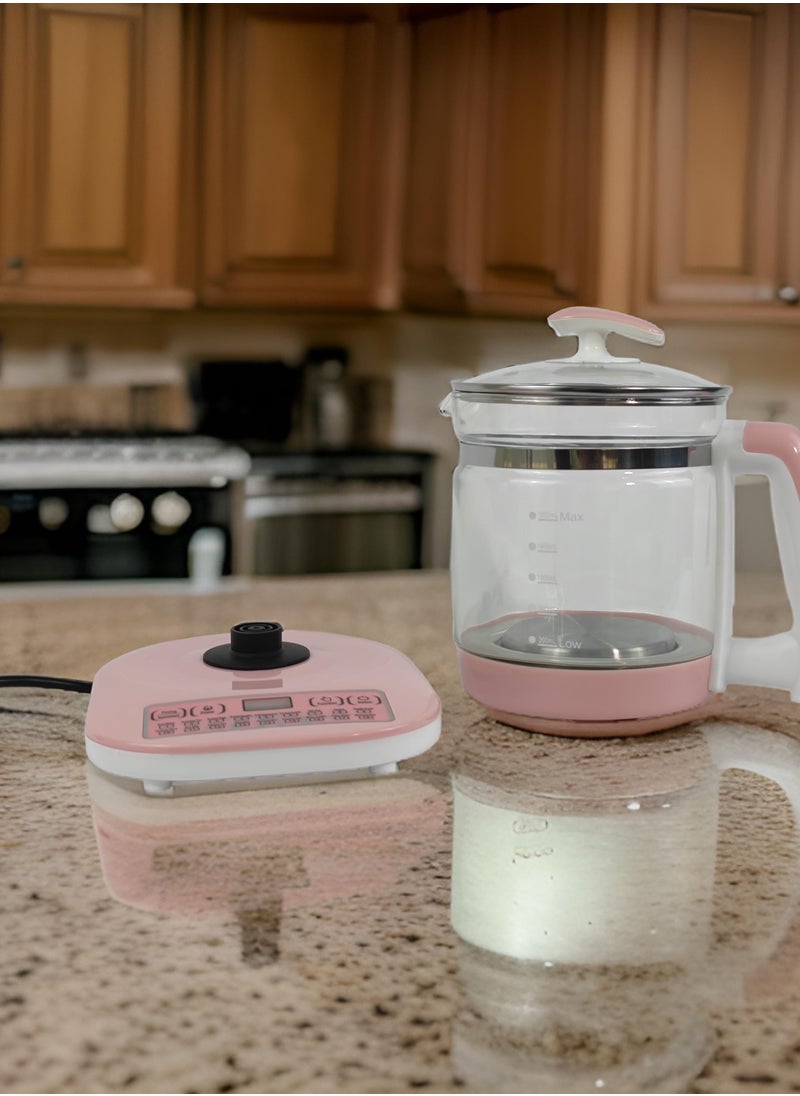 HTH Electric Kettle,Electric Tea Kettle Glass Boiler Hot Water Tea Heater with Temperature Control LCD Display,Easy to Clean