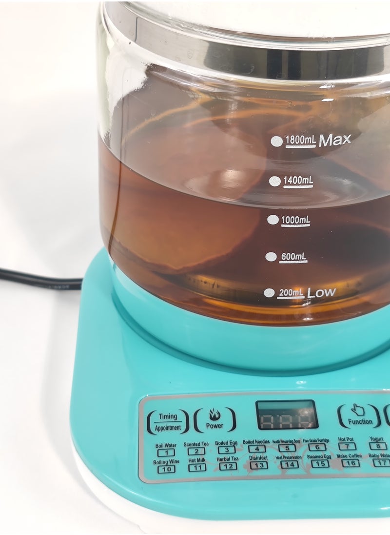 HTH Electric Kettle,Electric Tea Kettle Glass Boiler Hot Water Tea Heater with Temperature Control LCD Display,Easy to Clean