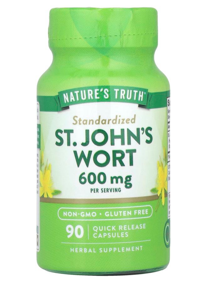 St. John's Wort 600 mg 90 Quick Release Capsules (300 mg per Capsule)