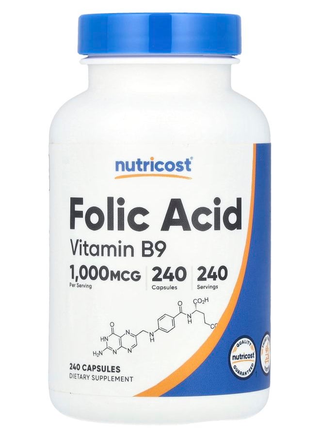 Folic Acid 1000 mcg 240 Capsules