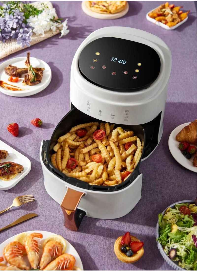 8L Air Fryer LED Digital Multifunctional 1400W Oil-free Non-stick Air Fryer Electric Plastic White Black