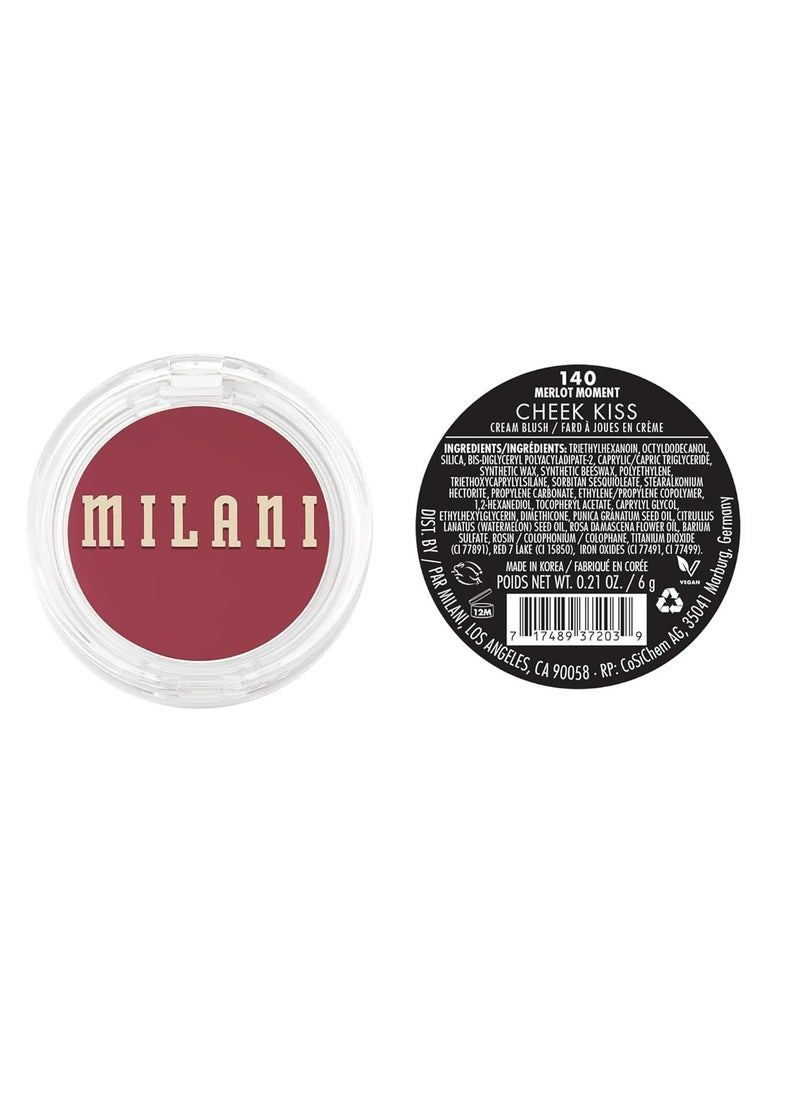 Milani Cheek Kiss Cream Blush- Cream to Gel Blush for Cheek and Lip Tint