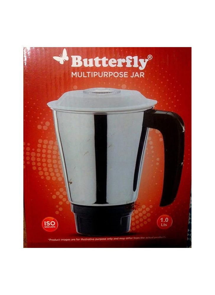 Butterfly Stainless Steel Multipurpose Jar Mga_ - 1 Liter, Black