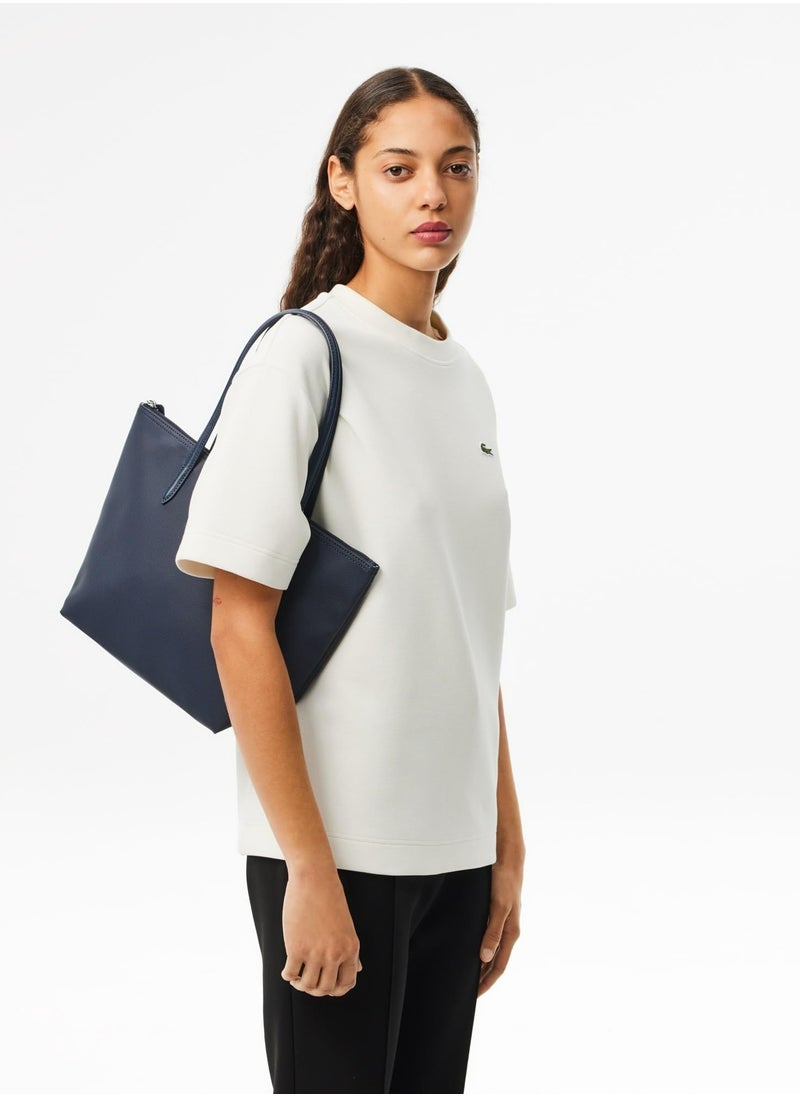 Lacoste Tote Bags for Women Medium, Navy Women's Shoulder Bags, Lacoste Handbag