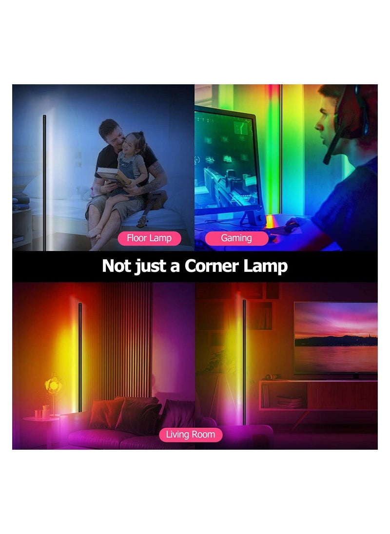 Corner Floor Lamp, APP Control LED Corner Ambiance Light with Music Sync, RGB Color Changing LED Mental Light Stick for Living Room, Bedroom, TV, Gaming