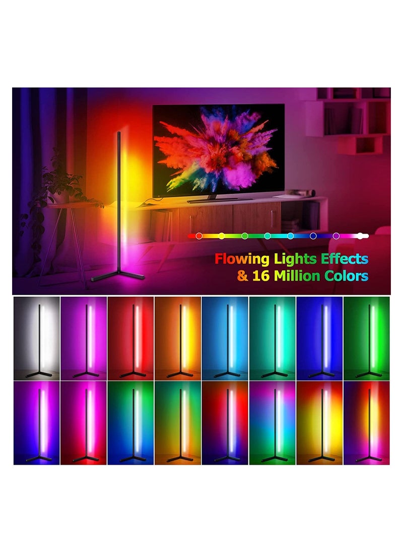 Corner Floor Lamp, APP Control LED Corner Ambiance Light with Music Sync, RGB Color Changing LED Mental Light Stick for Living Room, Bedroom, TV, Gaming