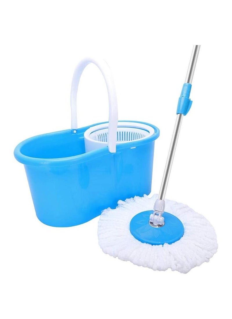 Flexy Easy Wring Magic Cleaning 360 spin stainless basket Mop Set - Blue