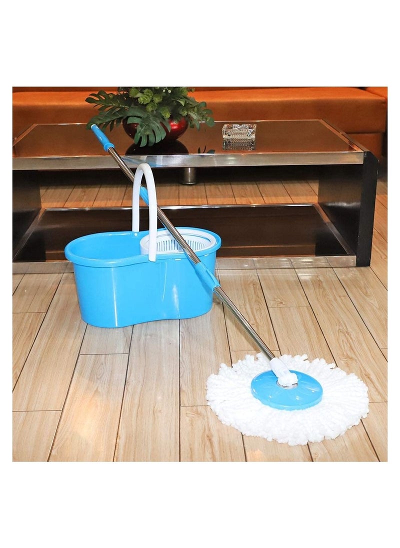 Flexy Easy Wring Magic Cleaning 360 spin stainless basket Mop Set - Blue