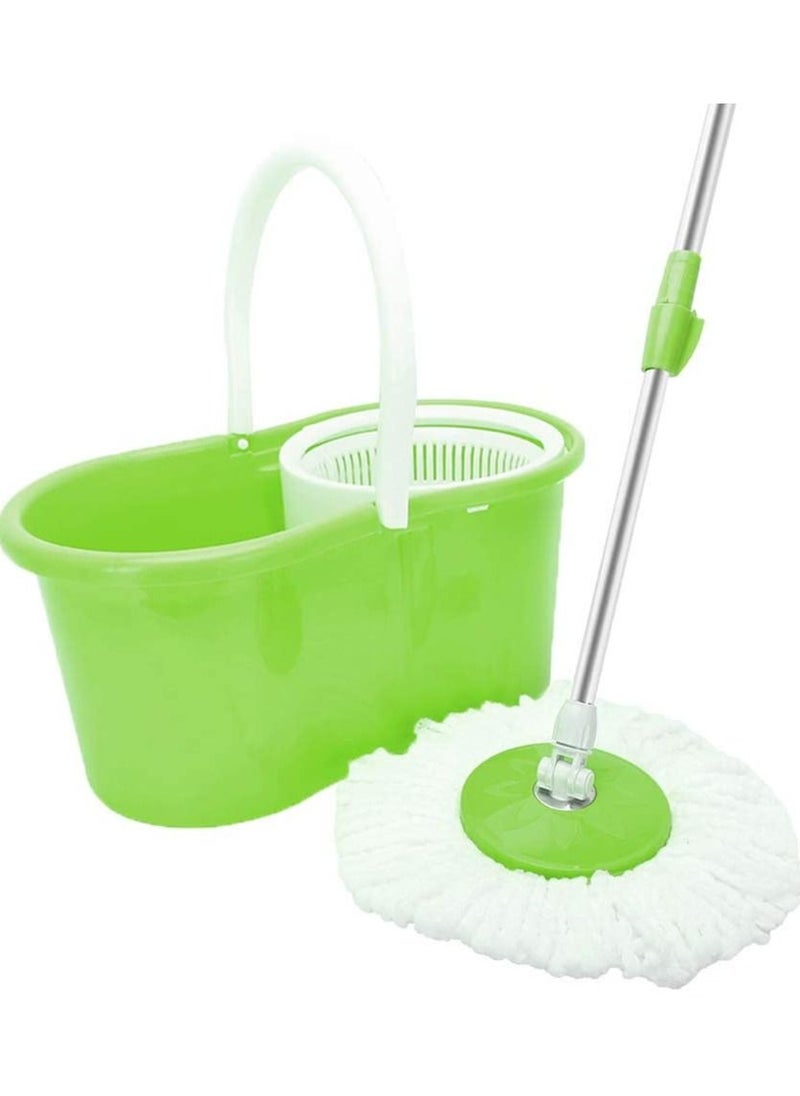 360-Degree Rotary Head Ultra Slim Microfiber Mop Green