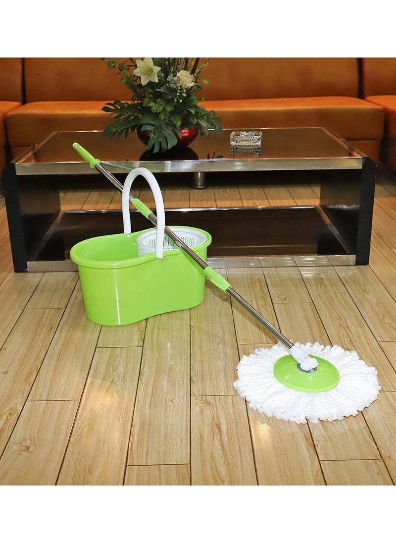 360-Degree Rotary Head Ultra Slim Microfiber Mop Green