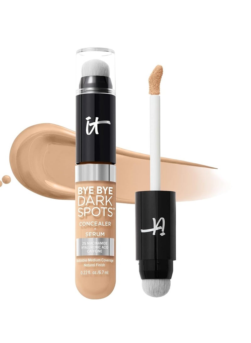 IT Cosmetics Bye Bye Dark Spots Concealer + Brightening Serum – 2% Niacinamide, Hyaluronic Acid & Caffeine - Medium Coverage, Natural Finish, All Skin Types - 0.22 fl oz