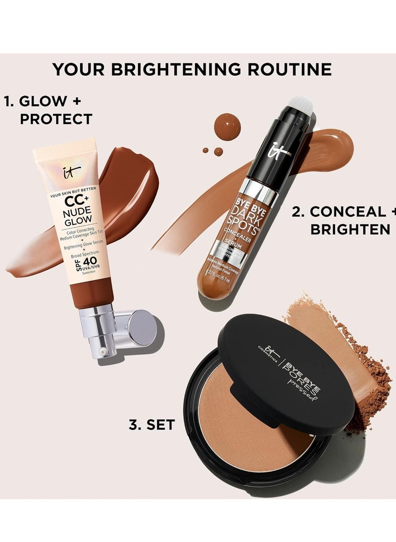 IT Cosmetics Bye Bye Dark Spots Concealer + Brightening Serum – 2% Niacinamide, Hyaluronic Acid & Caffeine - Medium Coverage, Natural Finish, All Skin Types - 0.22 fl oz