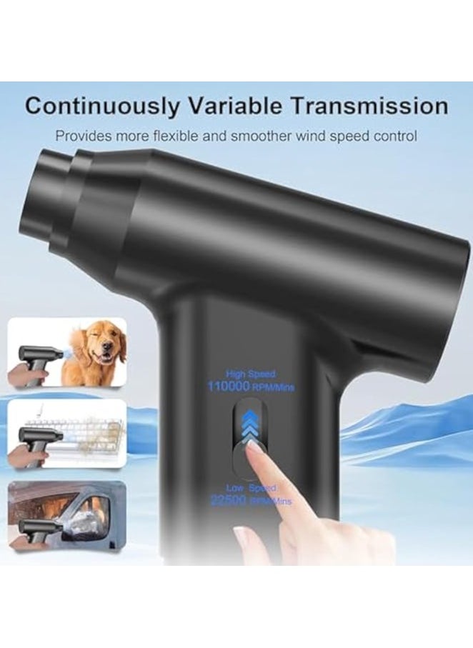 Electric Air Duster, Powerful Compressed Air Duster, Hand Dry Jet Blower, Car 110000RPM Pocket Air Blaster, Rechargeable Mini Turbo Jet Fan, Portable Air Compressor for Car Computer Cleaning Kit